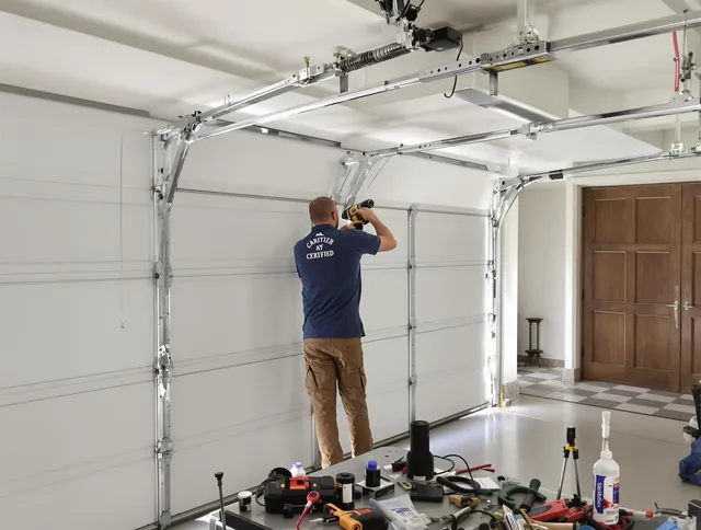 Manhattan Beach Garage Door Repair certified technician performing precision garage door repair in Manhattan Beach