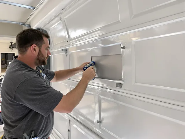 Garage door panel repair by Manhattan Beach Garage Door Repair in Manhattan Beach