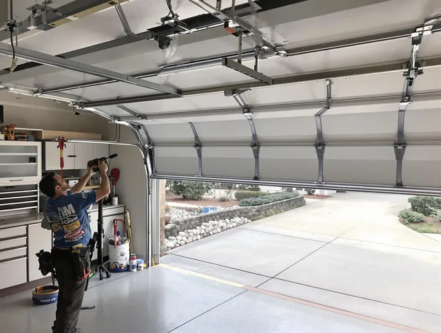 Garage door track repair service by Manhattan Beach Garage Door Repair in Manhattan Beach